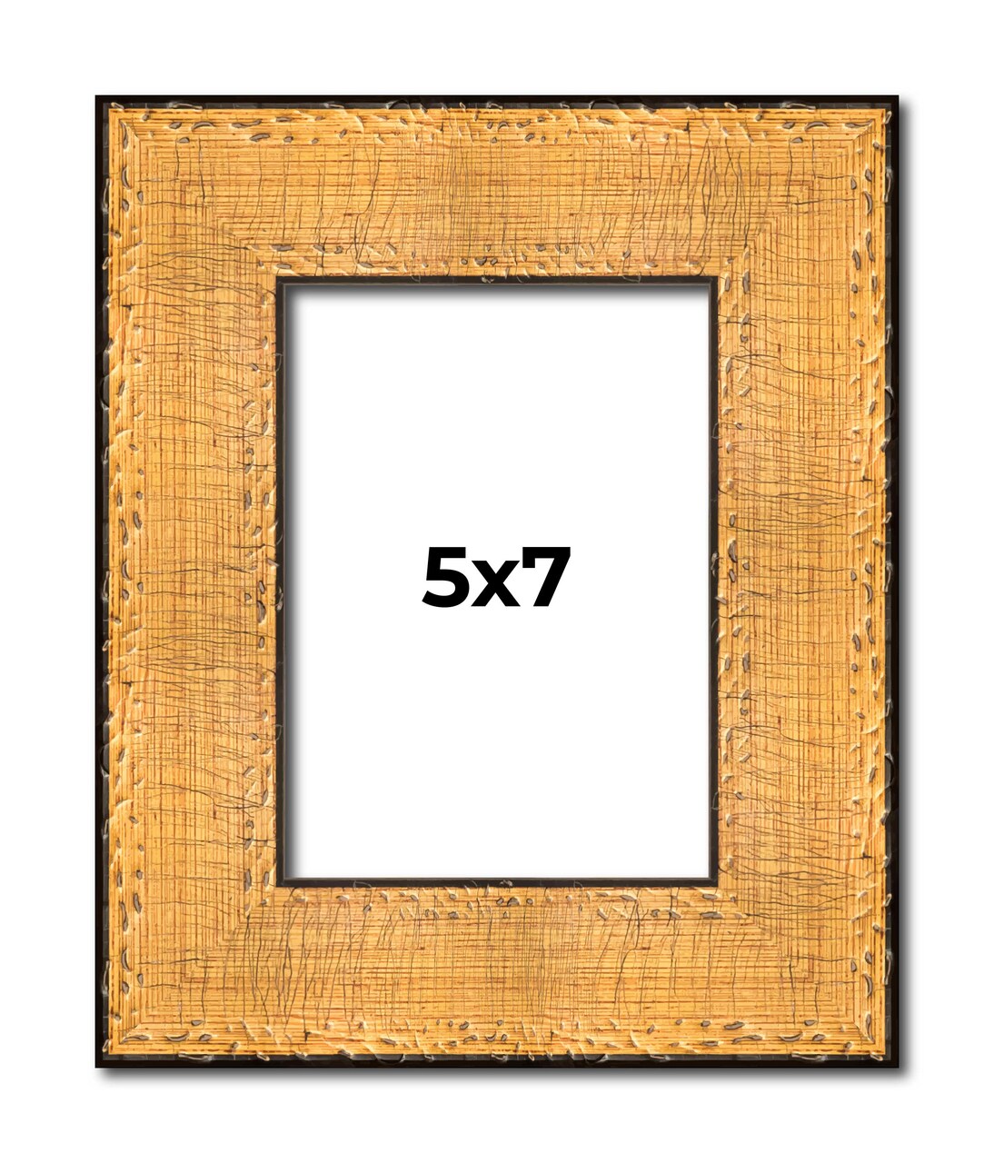 5x7 Embellished Gold Picture Frame - UV Acrylic, Foam Board Backing, Hanging Hardware